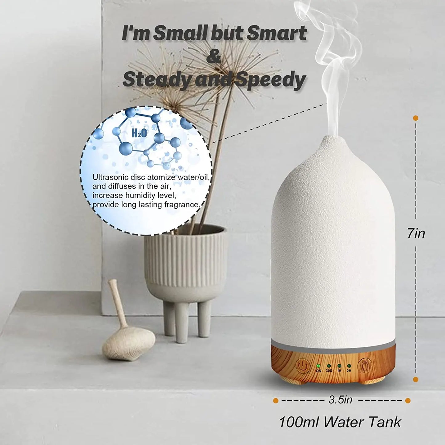 Ultrasonic Ceramic Aroma Diffuser Automatic Small Humidifier