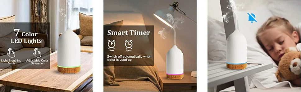 Ultrasonic Ceramic Aroma Diffuser Automatic Small Humidifier