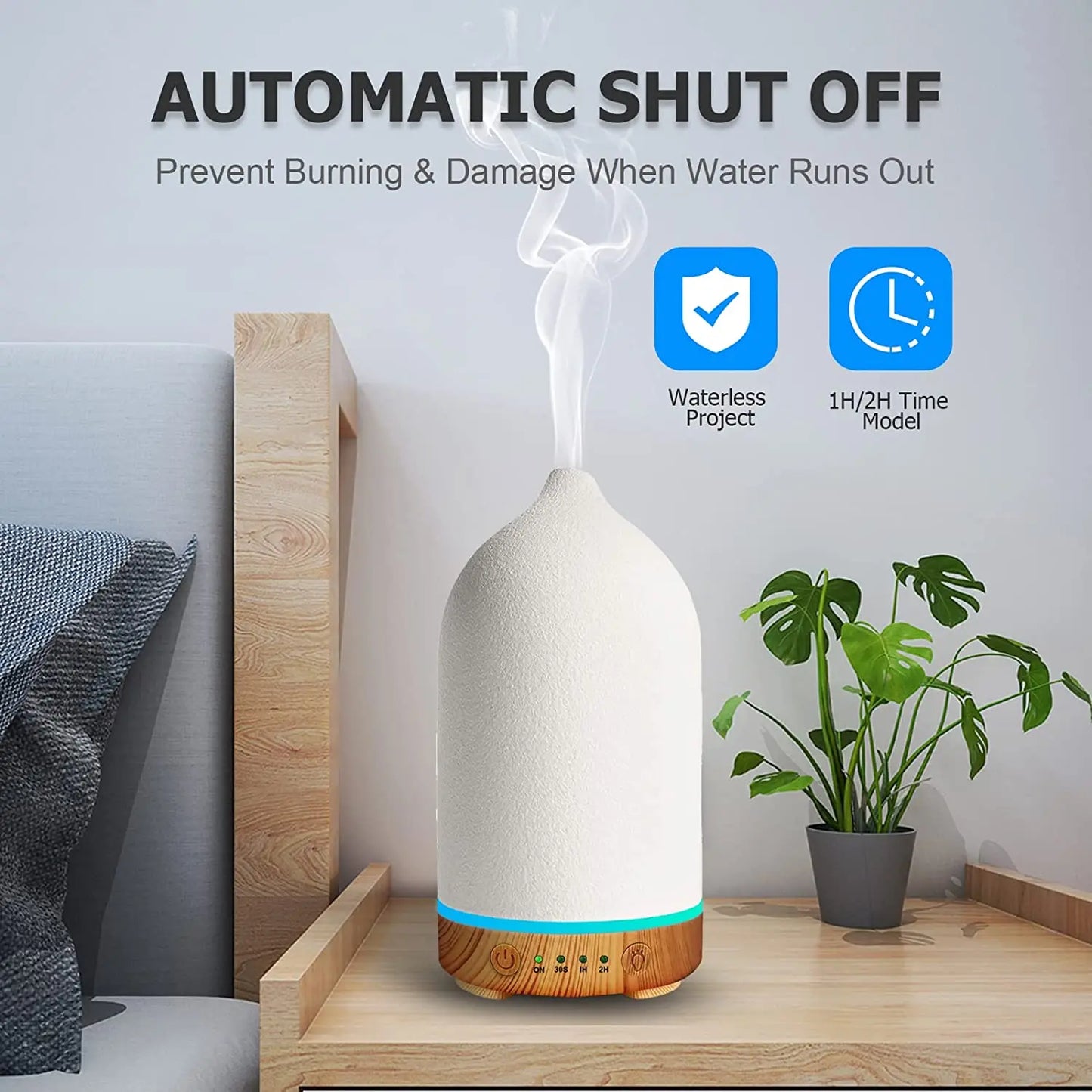 Ultrasonic Ceramic Aroma Diffuser Automatic Small Humidifier