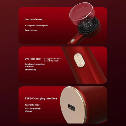 Peine de masaje eléctrico, cepillo láser portátil automático con luz roja y aplicador de aceite esencial