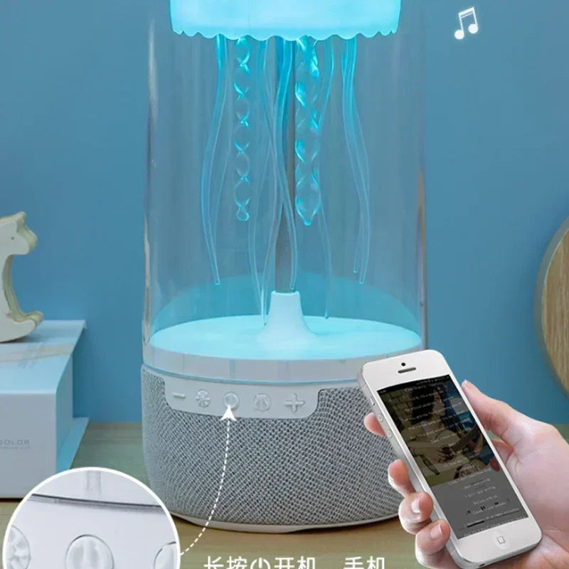 Creative Colorful Jellyfish Lamp Bluetooth Speaker HiFi Stereo 1800mAh Sports Jellyfish Speaker with Lights for Home Office