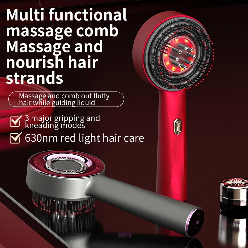 Electric Massage Comb, Portable Automatic  Red Light Laser Brush with Essence Oil Applicator