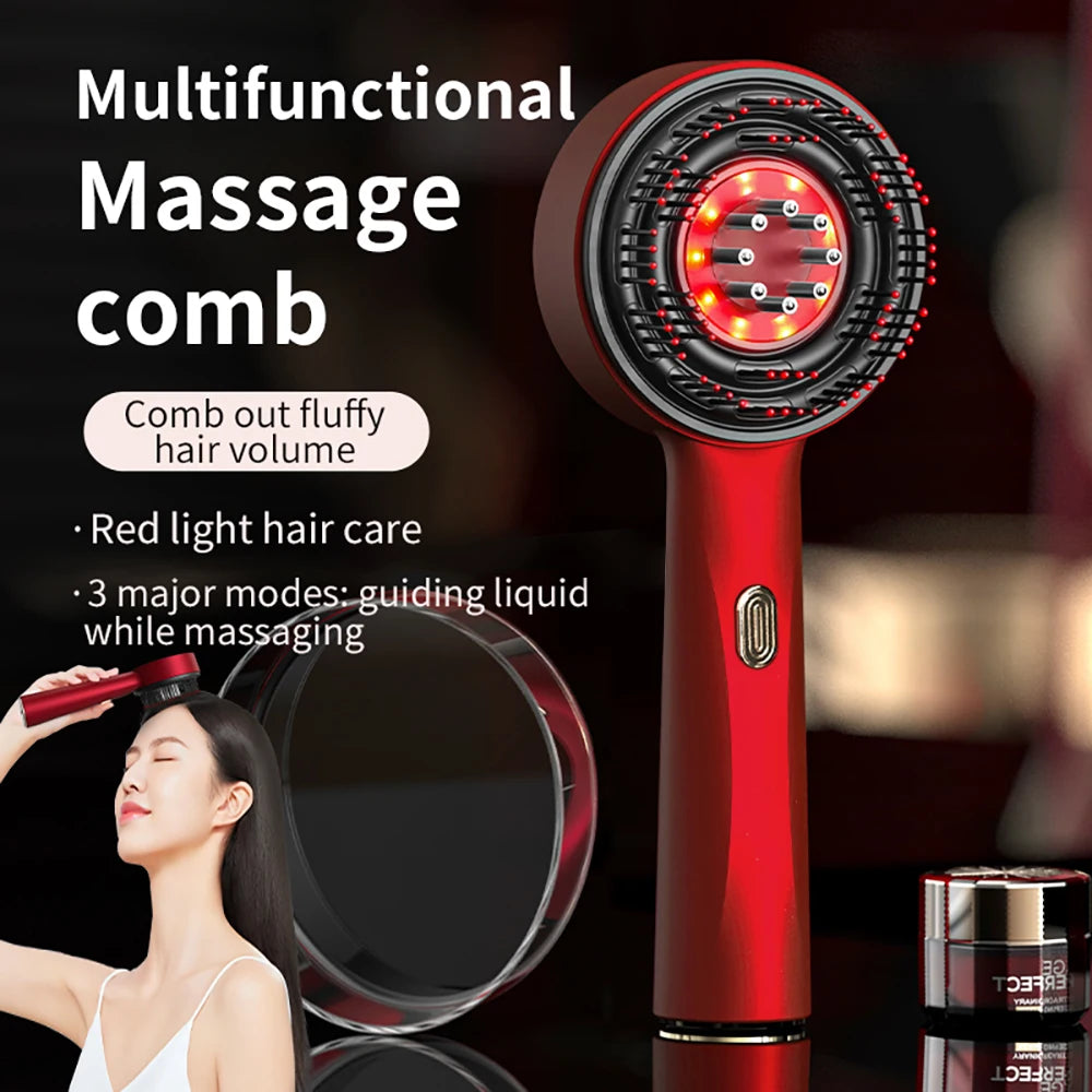 Electric Massage Comb, Portable Automatic  Red Light Laser Brush with Essence Oil Applicator