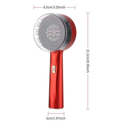 Peine de masaje eléctrico, cepillo láser portátil automático con luz roja y aplicador de aceite esencial