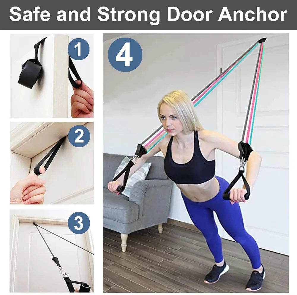 Resistance Bands Set Tension Pull Rope for Men Women Workout Exercise Bands for Fitness Home Gym Strength Training Equipment