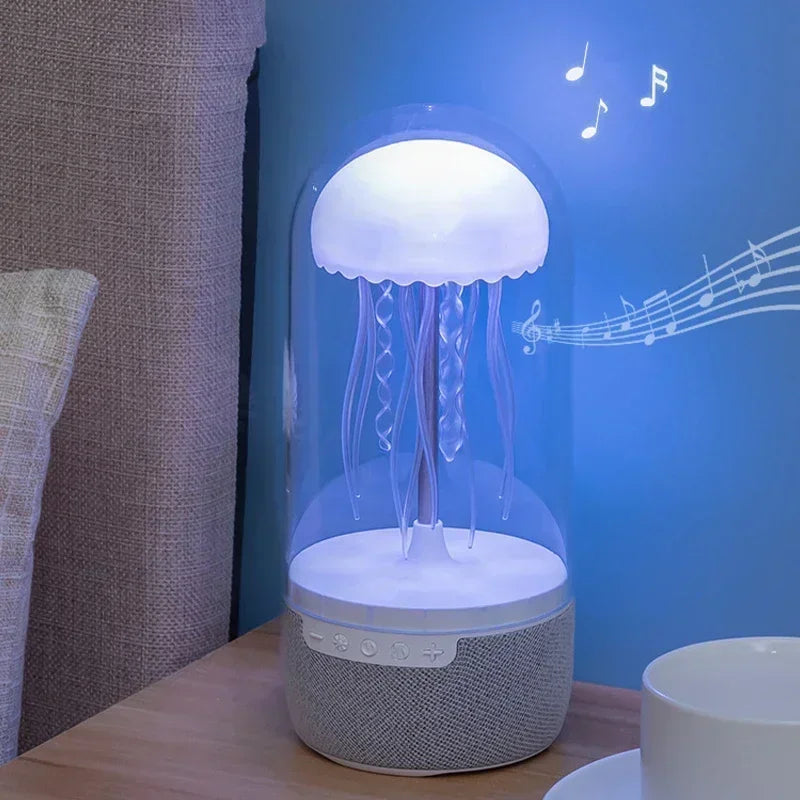 Creative Colorful Jellyfish Lamp Bluetooth Speaker HiFi Stereo 1800mAh Sports Jellyfish Speaker with Lights for Home Office