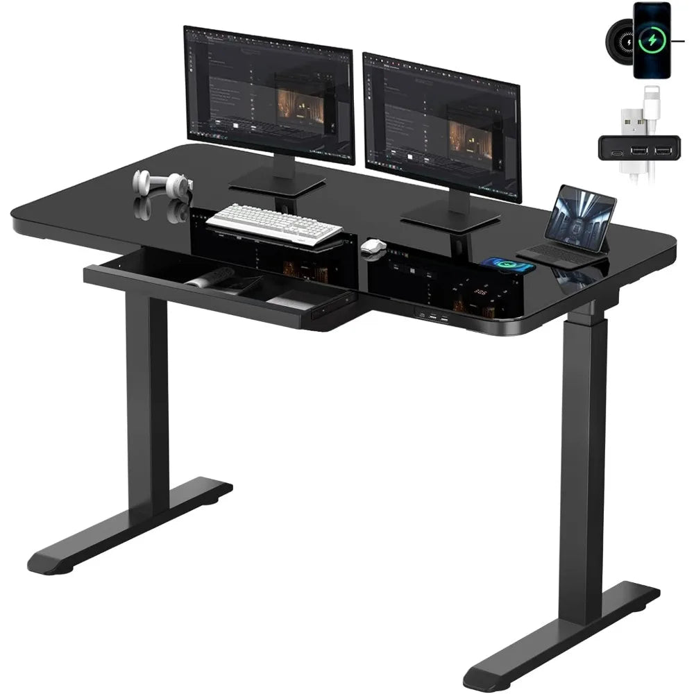 Electric Glass Standing Desk