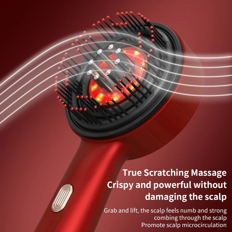 Electric Massage Comb, Portable Automatic  Red Light Laser Brush with Essence Oil Applicator